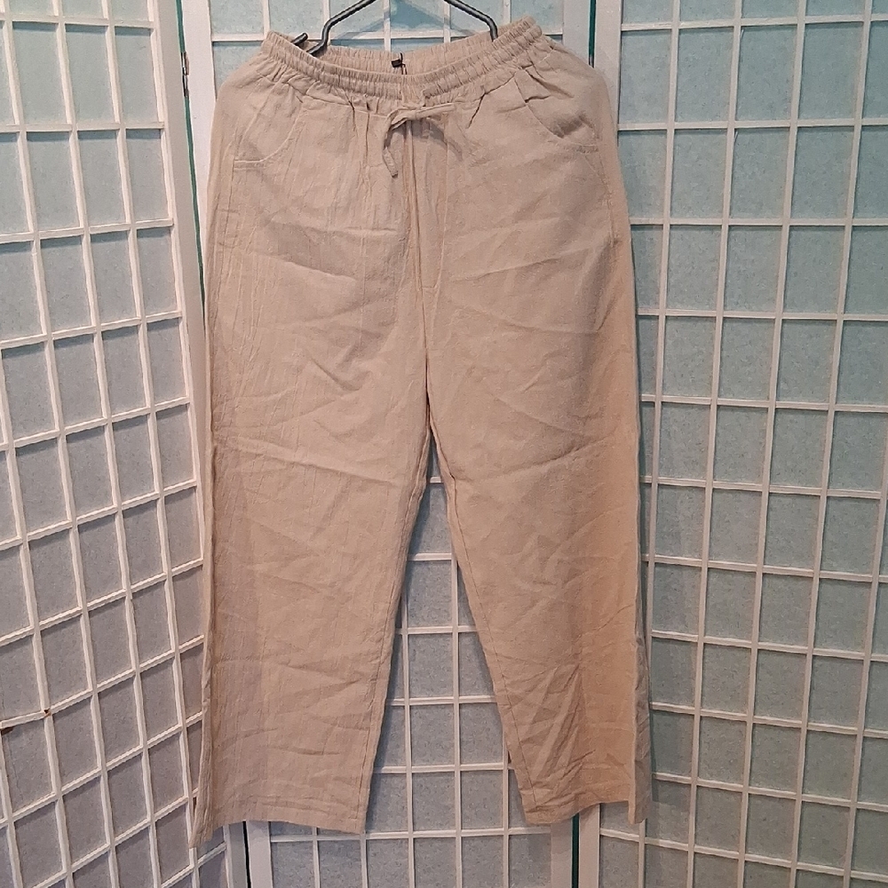 NEW! XL Cellabie Women's Wide Leg Pants in Beige 6725